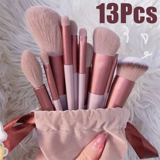 13Pcs Makeup Brush Set – Foundation, Blush, Concealer & Eye Beauty Tools