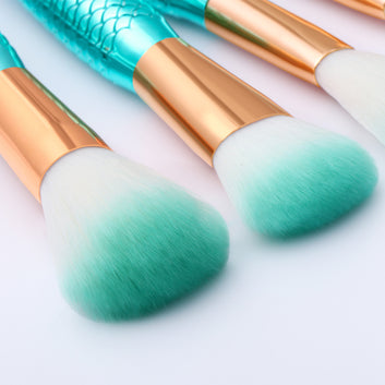 11pcs Mermaid Makeup Brushes Kit – Foundation & Eye Brushes